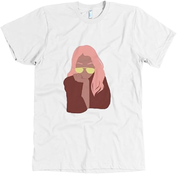 Amazon.com: Female Lady Illustration on T-Shirt - Graphic Shirt for Her