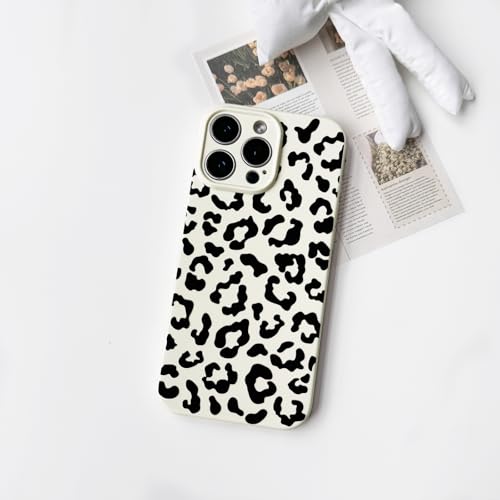 NITITOP Compatible with iPhone 16 Pro Case Aesthetic Cute Leopard Print Pattern for Women Girls Men Trendy Slim Fit TPU Bumper Silicone Shockproof Full Camera Protection Cover - Black White by NITITOP - Image 2