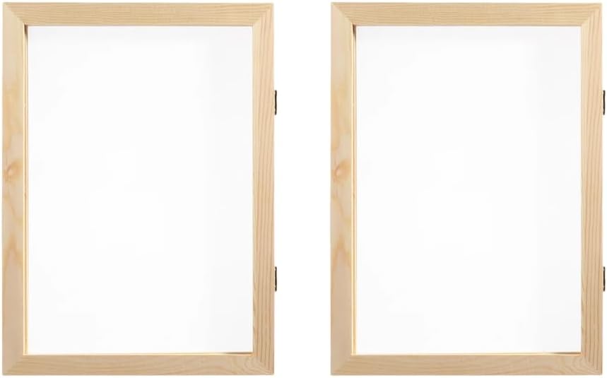 2Pcs Wooden Papermaking Tool with Mesh Screen Paper Making Frame Craft Project