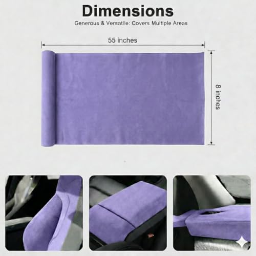 Image of Suede Fabric Wrap - Self Adhesive Film Sticker 8 x 55 Inches Silky Decal Sheet for Car Interior Furniture Upholstery DIY Elastic Stretch Peel and Stick Iris Purple