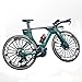 1:8 Scale Road Race Bike Toy Rider Racing Bicycle Die-Cast DS Mini Road Diecast Sport Finger DH Bicycle Model Desktop Decoration DH Alloy Bike Action Figurine Toy for Cake Topper Crafts (Green)