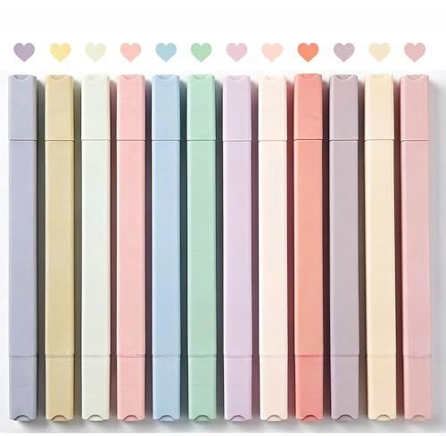 konket 12Pcs Aesthetic Cute Highlighters Bible Pastel Highlighters and Pens no bleed Assorted Colors...