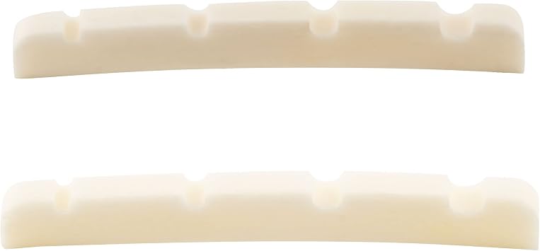 Musiclily Curved Bottom Slotted Bone Bass Nut for 4 Strings Fender Precision Jazz Bass, 42x3.2x4.6/4.8/4.6mm Pack of 2
