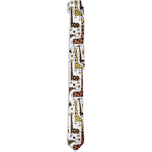 Inner-shop Cravatta in cotone da uomo Divertente cravatta floreale stampata con giraffe