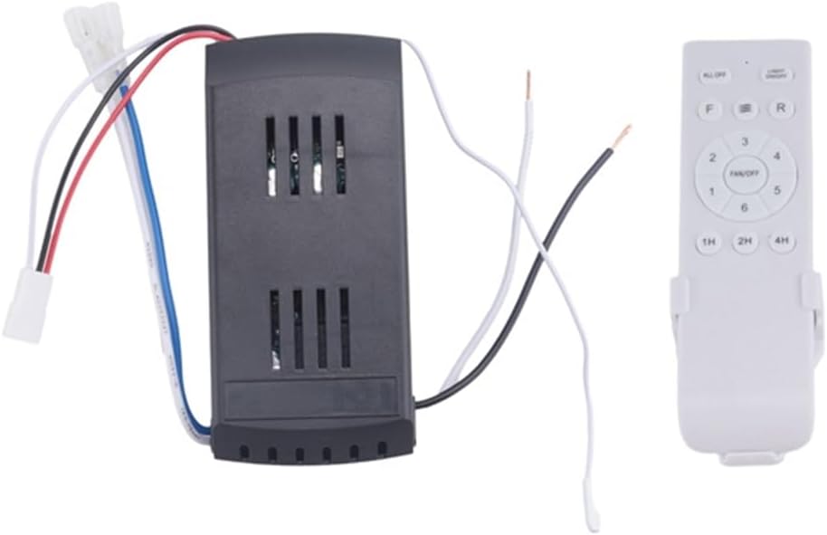 40W Variable Frequency Ceiling Fan Remote Control, AC 110V-240V to DC 24V Motor Driver, 6-Speed with Timing for DC Ceiling Fans & Lights