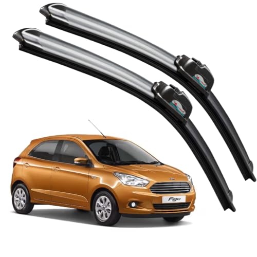 Image of Frameless Rubber Car Wiper Blades Set of 2 Compatible with (Figo Aspire (2015-2019) (D-22,P-16))