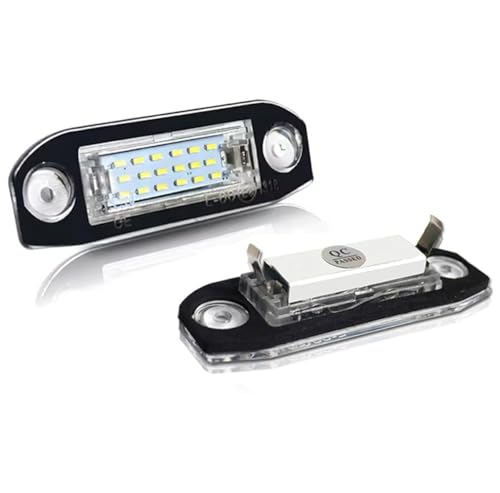 TitanAuto 2 x Luz LED para Matrícula 18 Leds, 6500K Blanco Xenón, Sin Error CANBUS, Impermeable, Compatible for Volvo S60, S40, XC60, XC90, V70, S80 (2006-2013) - Pack de 2