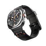 konsoo Cinturino in gomma morbida per Galaxy Watch Ultra 47 mm Quick Fit No Gaps cinturino per Samsung Watch 7 Ultra Sports Bracelet, Nero e nero., 47mm