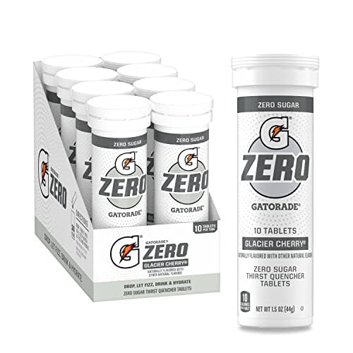 Gatorade Zero Tablets: Zero Sugar, All Electrolytes, Ice Cherry, 10 Count (Pack of 8)