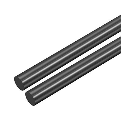 uxcell 2pcs Plastic Round Rod 1/2 Inch Dia 20 Inch Length Black (POM) Polyoxymethylene Rods Engineering Plastic Round Bars(12mm)