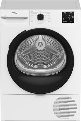 Beko BMTAM83EB Asciugatrice 8 Kg a Libera Installazione, Classe D, Display Digitale, 15 Programmi, Motore Garantito 10 Anni, Bianco con Oblò Nero