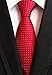 Ctskyte Mens Big Boy Solid Cherry Red Tie with White Pin Dot Summer Woven Formal Necktie