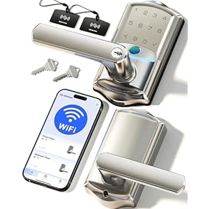 Veise VE029 WiFi Smart Lever Lock, Fingerprint Keyless...