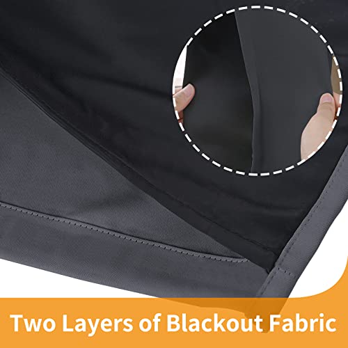 Image of YoungsTex Insulated 100% Blackout Curtains 63 Inch Length - Thermal Black Out Drapes with Grommet Energy Saving for Bedroom Windows, Dark Grey, 2 Panels, 42 X 63 Inch