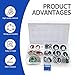 Titgoes 60 PCS AC Compressor Seal Washer Kit, A/C System Compressor Gasket Seals, 9 Sizes Gasket Bonded Seal Assortment, for Most Cars (Multicolored)