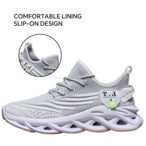 Image of Mens Running Shoes Gym Slip on Sneakers Non Slip Walking Tennis Sports Work Athletic Workout Casual Lightweight Breathable Fashion