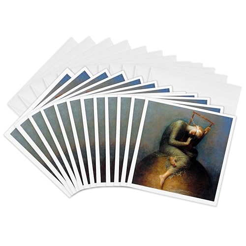 Cartes de vœux G. F. Watts Hope imprimées sur papier haut de gamme en lot de 12