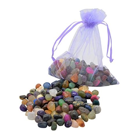 AMAHOFF 100 Edelsteine (trommelpoliert) - Natursteine 10-15mm - Optimal für Kalaha, Hus oder Bao - Organza-Säckchen & Spielanleitung Cover