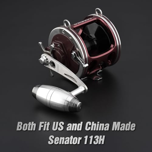 Gomexus Carrete de Pesca Reparación Manivela Penn Senator Aluminio Mecanizado 4
