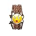Rot Lippen Shy Kiss Emoji-Bronze Braun Leder Emotionen Armreif Armband BB173