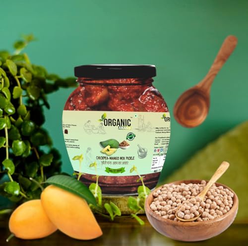 Image of Organic Anand Homemade Chickpea Mango Mix Pickles 350gram Traditional Chana /Chhole Aam ka Achar, Flavourful Delicious (350gm-Pack of 1)