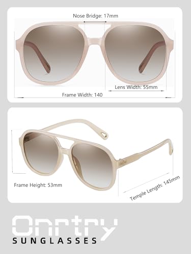 Image of Onrtry Retro Polarized Aviator Sunglasses for Women Men Classic 70s Vintage Trendy Square Sun Glasses Shades