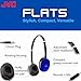 JVC Blue Flat Foldable Colorful Flats On Ear Headphones with Remote and Microphone, 3.94 Foot Gold Plated 3.5mm Slim Plug - HAS160MA, Adjustable