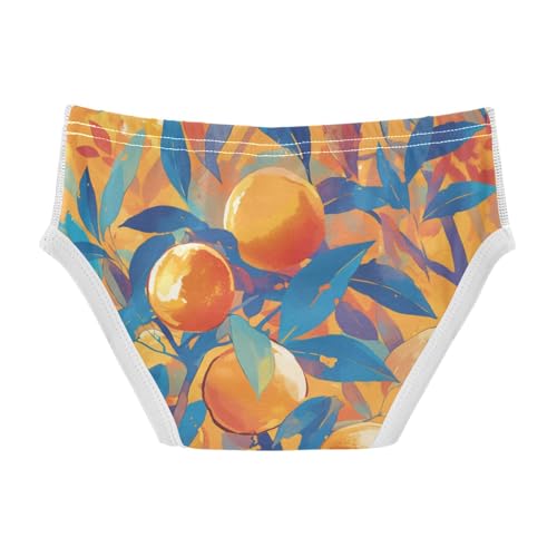 KLL Watercolor Orange Fruit Leaves Baby Boys Comfort Underwear Briefs Cute Children Panties2
