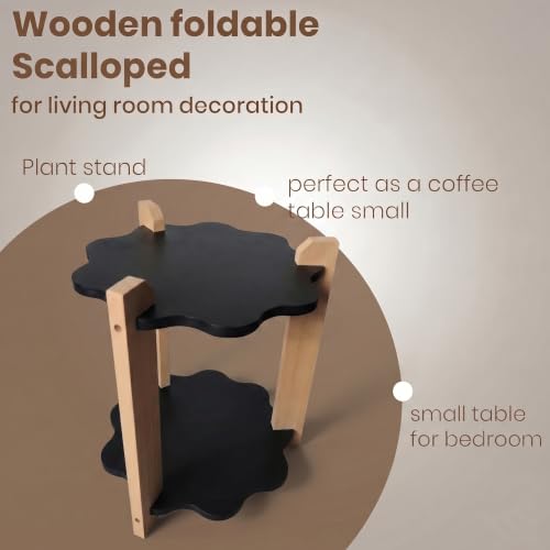 Image of Modern Flower Side Table, Home Decor for Living Room, Bed Side Tables for Bed Room, stools for Home, Furniture for Home, 2-Tier White Shelves