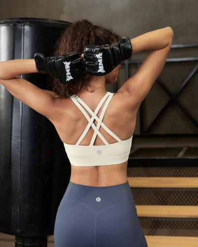 Image of RUNNING GIRL Sports Bra for Women,Molded Cup Strappy Running High Impact Sports Bra with Sewn in Pads
