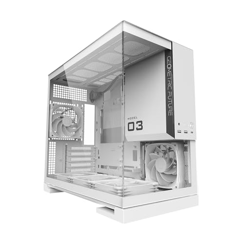 GEOMETRIC FUTURE �~�j�^���[PC�P�[�X MODEL 3 All White with 5FAN �s���[���X 140mm ARGB�t�@��5��W������ Micro-ATX�^ITX�K�i�}�U�[�{�[�h�Ή� GF-M3-WT PLUS ���{���K�㗝�X�i