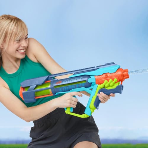 Nerf Super Soaker Power Drench XL Wasserblaster mit innovativer Druck-Ladestation (inkludiert) mit Zwei starken, impulsiven Spritzmodi, Wasserspielzeug für Kinder ab 8 Jahren