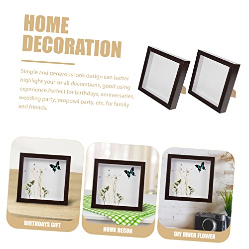 Hoement 2Pcs Photo Frame Taxidermy Book Glass Display Shelf Glass Jewelry Display Case Picture Display Frames Glass Shadowbox Frame Diy Picture Frame Practical Diy Specimen Frame Artwork #TOP5