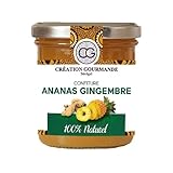 😻Saveur tropicale intense : Dégustez notre recette maison, notre mélange exotique idéal pour un petit déjeuner équilibré. Cette confiture est une alliance parfaite entre le goût sucré de l'ananas et le piquant subtil du gingembre. Idéale pour accompagner vos tartines du matin, elle peut également être utilisée pour sublimer vos plats sucrés-salés. Découvrez ce mariage de fruits frais et des épices naturelles et savourez l'alliance de l'ananas mûr et juteux.