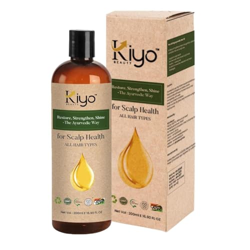 Image of Kiyo BEAUTY Ayurvedic Hair Oil Men And Women, For Reduce Hair Fall And Improved Scalp Health, No Mineral Oil, Paraben Plant Based, All Hair Types (200ML)