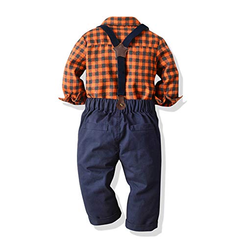 FYMNSI Baby Jongens Formele Pak Peuter Kids Gentleman Lange Mouwen Vlinderdas Shirt Bretels Broek Outfit Voor Bruiloft… - Image 4