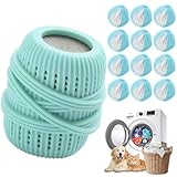 Pet Hair Remover for Laundry,Reusable Dog & Cat Hair Remover for Laundry Effectively Laundry Pet Hair Catcher for Clothes and Bedding,Suitable for lint Catcher for Washing Machine (12, Azure)