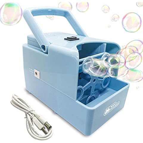 Whizbuilders Bubble Machine for Kids, Backyard Toys, Toddler Outdoor Toys, with Solution Refill, BPA-Free Manual Bubble Toys, Hand-Operated Blower, Lightweight, No Battery Needed (Bubble Fish) (Blue) Cover