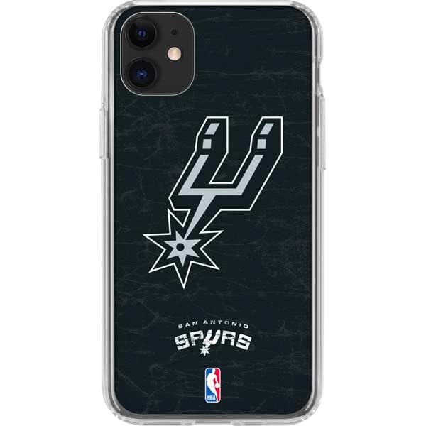 Skinit Clear Phone Case Compatible with iPhone 11 - Officially Licensed NBA San Antonio Spurs Secondary Logo Design