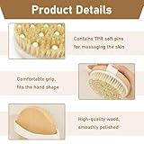 Körperbürste, Trockenbürste, Massagebürste mit Naturborsten zur Förderung der Lymphfunktion und Reduktion von Cellulite, Peeling Körperbürste, Trockenmassage für straffere Haut, 2 in 1 Peelingbürste