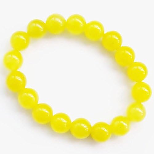 JEWELZ yellow jade bracelet, 10mm jade bracelet, yellow bracelet, bead bracelet women, stretch bracelet, yellow jewelry gift, gift ideas for women