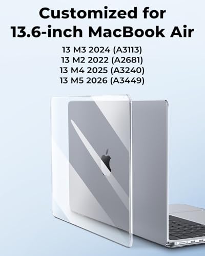 Image of BlueSwan Case for MacBook Air M5 13 inch Cover M4 M3 M2 2026-2022, Clear