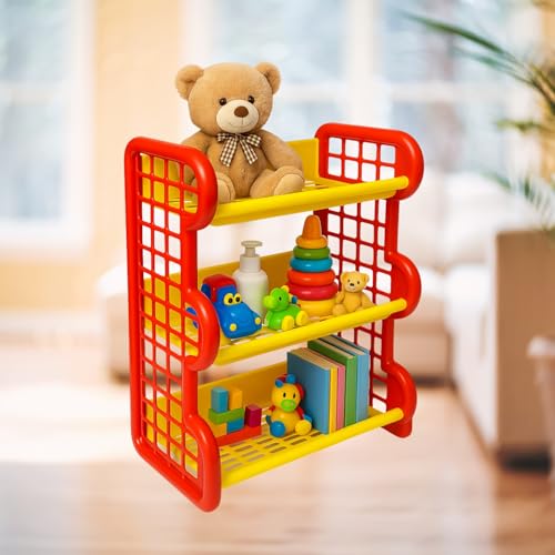 Image of Multipurpose 3-Layer Plastic Storage Compact Kitchen Organizer Combines Dish Rack Washing Basket Space-Saving Design Ideal for Kitchens Home Bathroom Yellow
