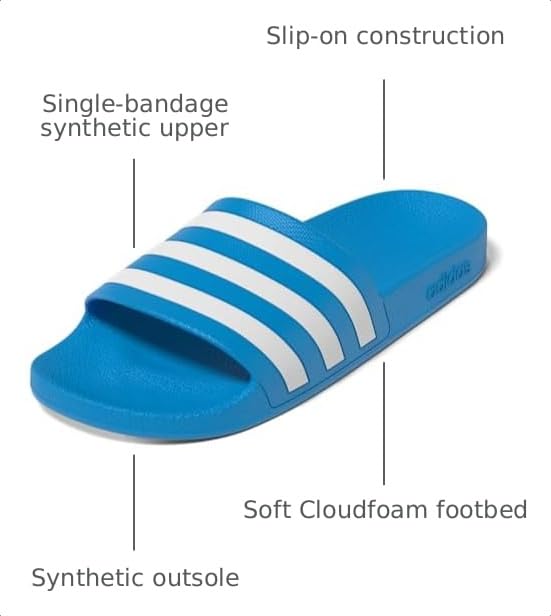 Image of adidas Mens Adilette Aqua Slide Casual Sandals Casual - Black