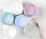 Marabu 0261000000087 - Chalky Chic Set mit 5x 100ml deckender, matter Kreidefarbe, Wasserbasis, Dosierverschluss - Rollen, Streichen und Tupfen auf Holz, Metall und Kunststoff, Used Look anschleifbar - 5