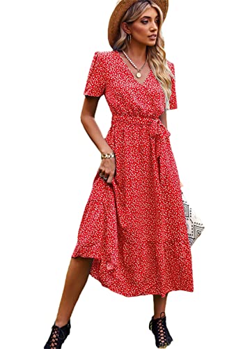 Robe d'été rouge en taille S conçue pour rester fraîche et élégante durant les fortes chaleurs
