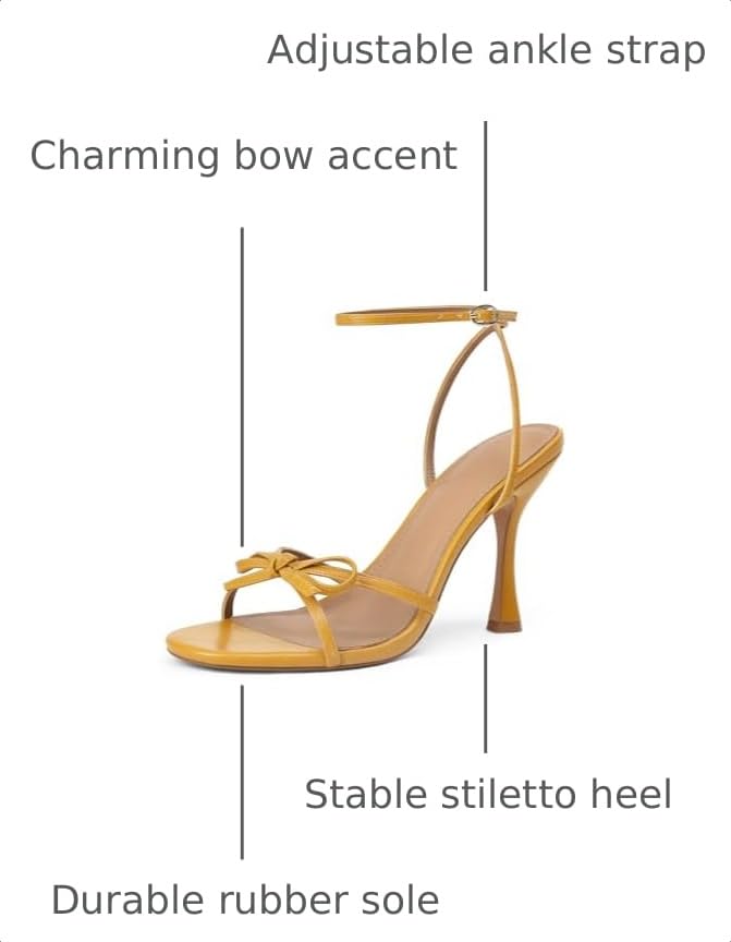 Image of iiimmu Women's Bow Heels 4 IN Stiletto Heeled Sandals for Women