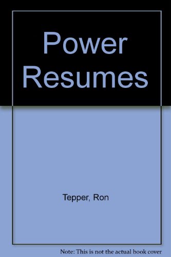 Power Resumes 0471504122 Book Cover
