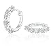 J.Rosée Women Christmas Gifts Classic 925 Sterling Silver High Polished Cubic Zirconia Small Hinged Hoop Earrings Jewelry Gifts Packing