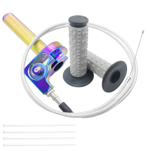 Image of Motorcycle Throttle Assembly,7 /8 inch Quick Twist Throttle Grips with Throttle Cable Aluminum Alloy Universal for CRF KLX SSR TTR 110 125 150 250cc Dirt Pit Bike ATV Mini Bike